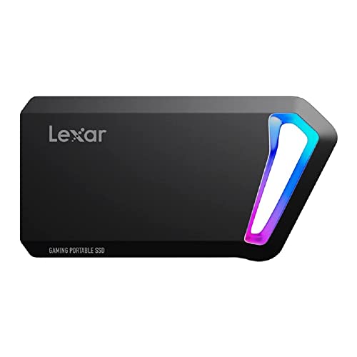 Lexar SL660 BLAZE Gaming Portable SSD 512GB, Externe SSD USB 3.2 Gen 2x2, Solid State Drive mit RGB LEDs, Bis zu 2000 MB/s Lesen, 1900 MB/s Schreiben, USB Type-C port (LSL660X512G-RNNNG) von Lexar
