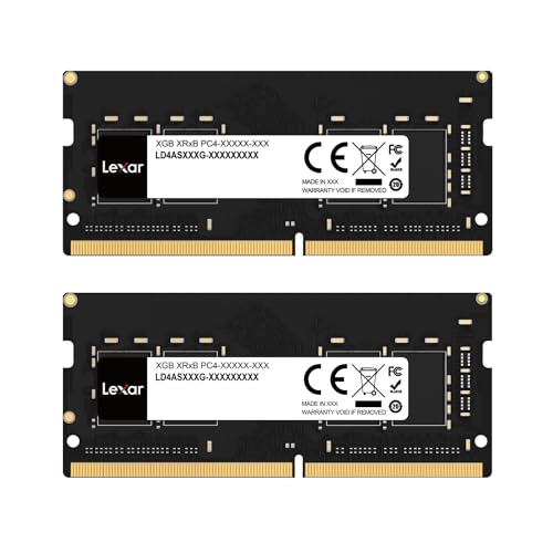 Lexar SODIMM DDR4 RAM 16 GB Kit (2 x 8 GB), 3200 MHz DRAM, 260-Pin DDR4 SODIMM Laptop-Speicher, Hochleistungs SO-DIMM, PC Laptop Computerspeicher (LD4S08G32C22ST-BGD) von Lexar