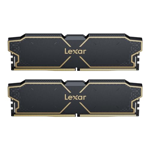 Lexar THOR OC DDR5 RAM 32 GB Kit (16 GB x 2) 6000 MHz, DRAM 288-Pin UDIMM Desktop-Speicher, Hochleistungs-Computerspeicher für XMP 3.0 & AMD EXPO, CL32-38-38-96, 1.3 V (LD5U16G60C32LG-RGD) von Lexar