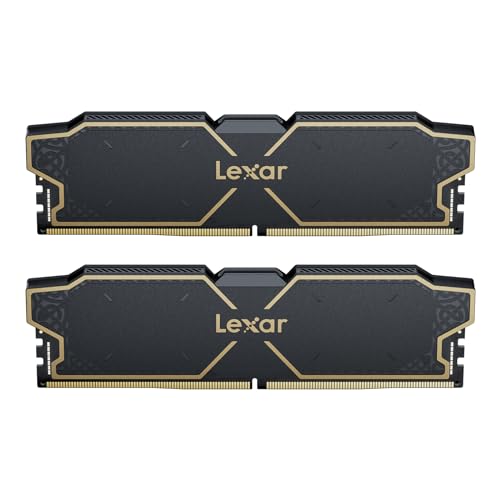 Lexar THOR OC DDR5 RAM 32GB Kit (16GB x 2) 6000 MHz, DRAM 288-Pin UDIMM Desktop-Speicher, Hochleistungs-Computerspeicher für XMP 3.0 & AMD EXPO, CL32-38-38-96, 1.3 V (LD5U16G60C32LG-RGD) von Lexar