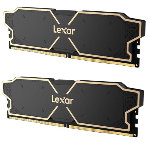 Lexar Thor OC DDR5 RAM 16GB Kit (2x8GB) 6000MHz, DRAM 288-Pin UDIMM Desktop-Speicher, Hochleistungs-Gaming-Computerspeicher unterstützt Intel XMP 3.0/AMD Expo, On-die ECC, 1,25V (LD5U08G60C38LG-RGD) von Lexar