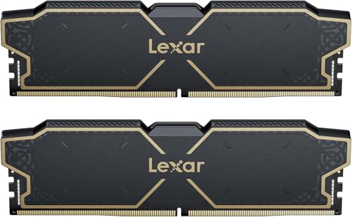 Lexar Thor OC DDR5 RAM 32GB Kit (2x16GB) 6000 MHz, DRAM 288-Pin UDIMM Desktop-Speicher, Hochleistungs Gaming Computerspeicher unterstützt Intel XMP 3.0/AMD Expo, On-die ECC, 1.35V(LD5U16G60C38LG-RGD) von Lexar