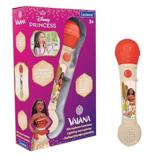 Lexibook, Vaiana, Leuchtendes Mikrofon für Kinder, musikalisches Spielzeug, integrierter Lautsprecher, Lichteffekte, Demo-Melodien enthalten, Beige/Rot, MIC80VN Lexibook, Vaiana, Leuchtendes Mikrofon für Kinder, musikalisches Spielzeug, integrierter Lautsprecher, Lichteffekte, Demo-Melodien enthalten, Beige/Rot, MIC80VN von Lexibook