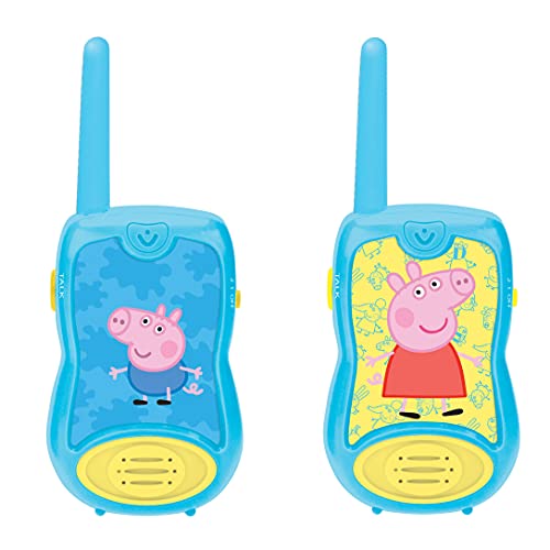 Lexibook 8597478 TW12PP Peppa Pig Walkie-Talkies, für Kinder 3 Jahre+, Gürtelclip, Batterie, Blau von Lexibook
