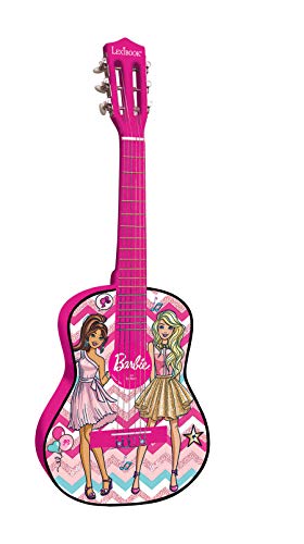 Lexibook - Mattel Barbie - Meine erste Akustikgitarre aus Holz, 6 Nylonsaiten, 53 cm, inkl. Lernanleitung, Rosa, K2000BB_01 von Lexibook