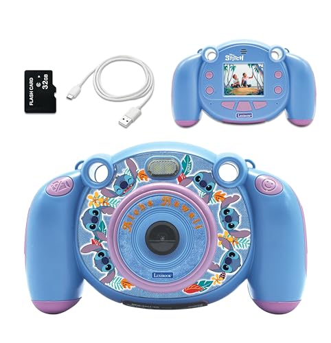 Lexibook - Disney Stitch - 4-in-1-Kinderkamera mit Foto-, Video-, Audio- und Spielfunktionen, 32GB SD-Karte enthalten - DJ080D von Lexibook