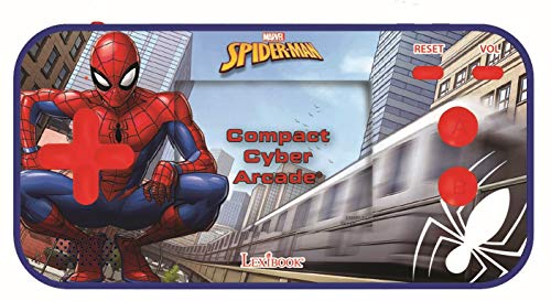 Lexibook JL2367SP Spider-Man Marvel Peter Parker Compact Cyber Arcade Tragbare Spielkonsole, 150 Gaming, LCD, Batteriebetrieben, Blau von Lexibook