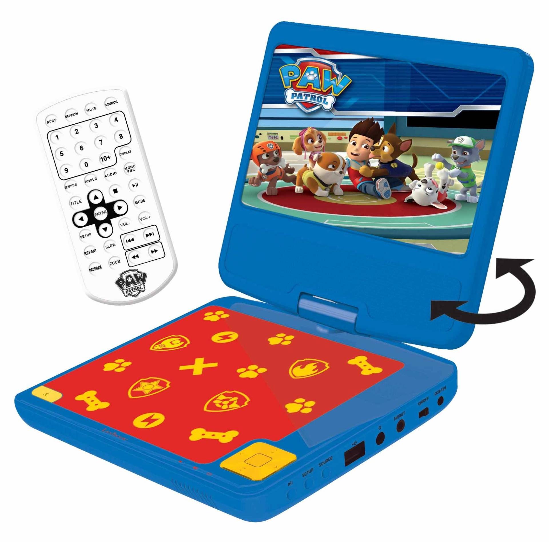 Lexibook - Paw Patrol Portable DVD Player 7" rotative screen with USB port and earphones (DVDP6PA) von Lexibook