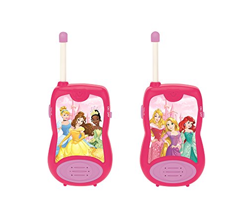 Lexibook TW12DP Princess Prinzessinen Disney Prinzessinnen Cinderella Rapunzel Ariel Walkie-Talkies, Spielspielzeug Kommunikation Kind Mädchen, Gürtelclip, batteriebetrieben, pink von Lexibook