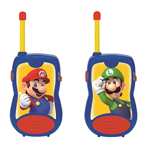 Lexibook TW12NI Brothers Nintendo Super Mario Walkie-Talkies, Gürtelclip, Batterie, für Kinder/Jungen, Blau/Rot von Lexibook