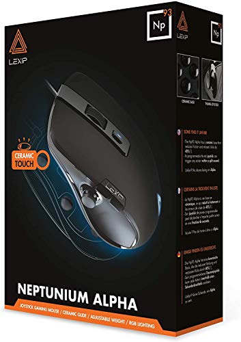 Lexip - Gaming Maus - Np93 Neptunium Alpha - Französische Innovation - 12 Programmierbare Tasten - USB Maus mit integriertem 2-Achsen Joystick - Ultimative Beweglichkeit + Gewichtstuning von Lexip