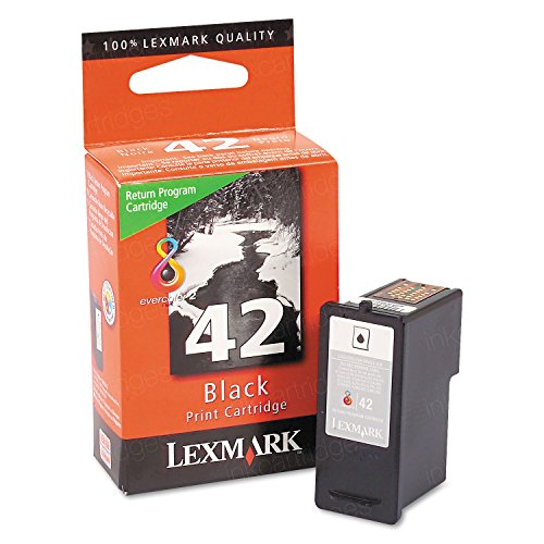 Lexmark #42 Black Return Program Print Cartridge schwarz Tintenpatrone für Drucker (schwarz, Tintenstrahldrucker, 1 Cartridge, 70 x 38 x 98 mm, 0,06 g, 98 mm) von Lexmark