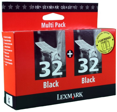 Lexmark 80D2956 32 Tintenpatrone Standardkapazität 2 x 15.6ml 2 x 300 Seiten 2er-Pack, schwarz Lexmark 80D2956 32 Tintenpatrone Standardkapazität 2 x 15.6ml 2 x 300 Seiten 2er-Pack, schwarz von Lexmark