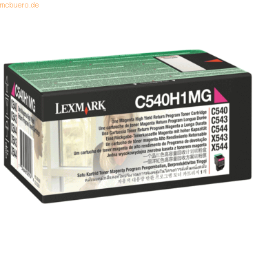Lexmark Rückgabe-Tonerkartusche Lexmark C540H1MG C540 magenta Lexmark Rückgabe-Tonerkartusche Lexmark C540H1MG C540 magenta von Lexmark