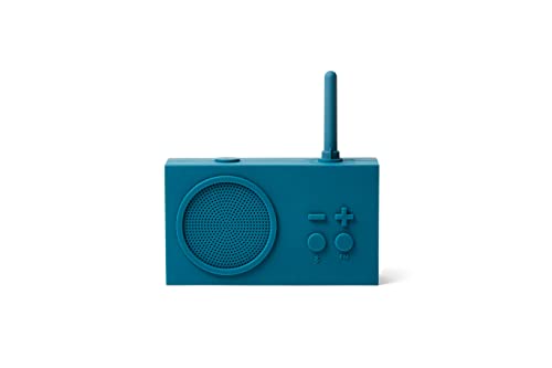 Lexon TYKHO 3 Tragbarer Bluetooth Lautsprecher mit FM Radio, Wasserdicht und Wiederaufladbarer Akku - Blau von Lexon