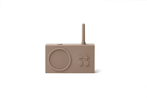 Lexon TYKHO 3 Tragbarer Bluetooth Lautsprecher mit FM Radio, Wasserdicht und Wiederaufladbarer Akku - taupefarbene von Lexon