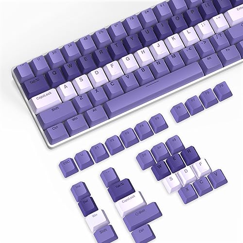 ABS Keycaps 112 Tasten, OEM Profil Double-Shot Tastenset für Gaming Tastatur, ANSI-ISO Layout (US), für Cherry Gateron Kailh MX Schalter Mechanische Tastatur, Dunkelvioletter Farbverlauf von LexonElec