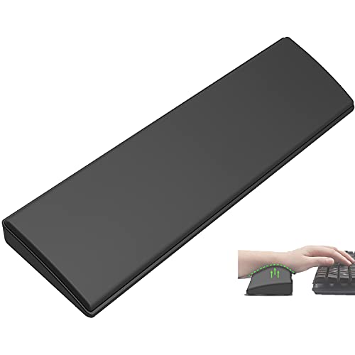 Für 61&62 Schlüssel Gaming-Tastatur Handgelenkauflage Ergonomisch Gedächtnisschaum Tastatur-Handgelenk-Unterstützung Faux Leder Handgelenkrest 6-Anti-Skid-Gummi-Basis weich für stundenlanges Büro game von LexonElec