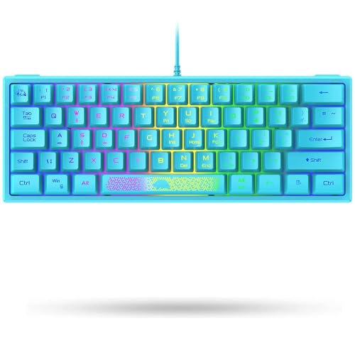 LexonElec K61 60% Prozent Blau Mini Gaming Tastatur Pc RGB Beleuchtung - UK Layout QWERTY Keyboard - Mechanische Fühlen Ergonomie - Anti-Ghosting Double Shot Tastenkappen - Für Laptop Computer LexonElec K61 60% Prozent Blau Mini Gaming Tastatur Pc RGB Beleuchtung - UK Layout QWERTY Keyboard - Mechanische Fühlen Ergonomie - Anti-Ghosting Double Shot Tastenkappen - Für Laptop Computer von LexonElec