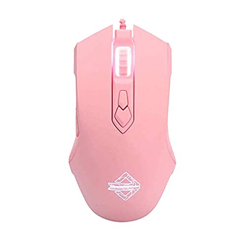 Kabelgebundene RGB Gaming Maus, 7 Tasten mit 2500 DPI, ergonomische LED-beleuchtete USB-Gamer-Mäuse Computer Laptop-PC, für Windows Mac OS Linux - Rosa von LexonElec