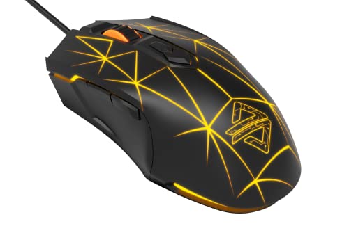 LexonElec Kabelgebundene RGB Gaming Maus, 7 Tasten mit 2500 DPI, ergonomische LED-beleuchtete USB-Gamer-Mäuse Computer Laptop-PC, für Windows Mac OS Linux - Star Schwarz von LexonElec