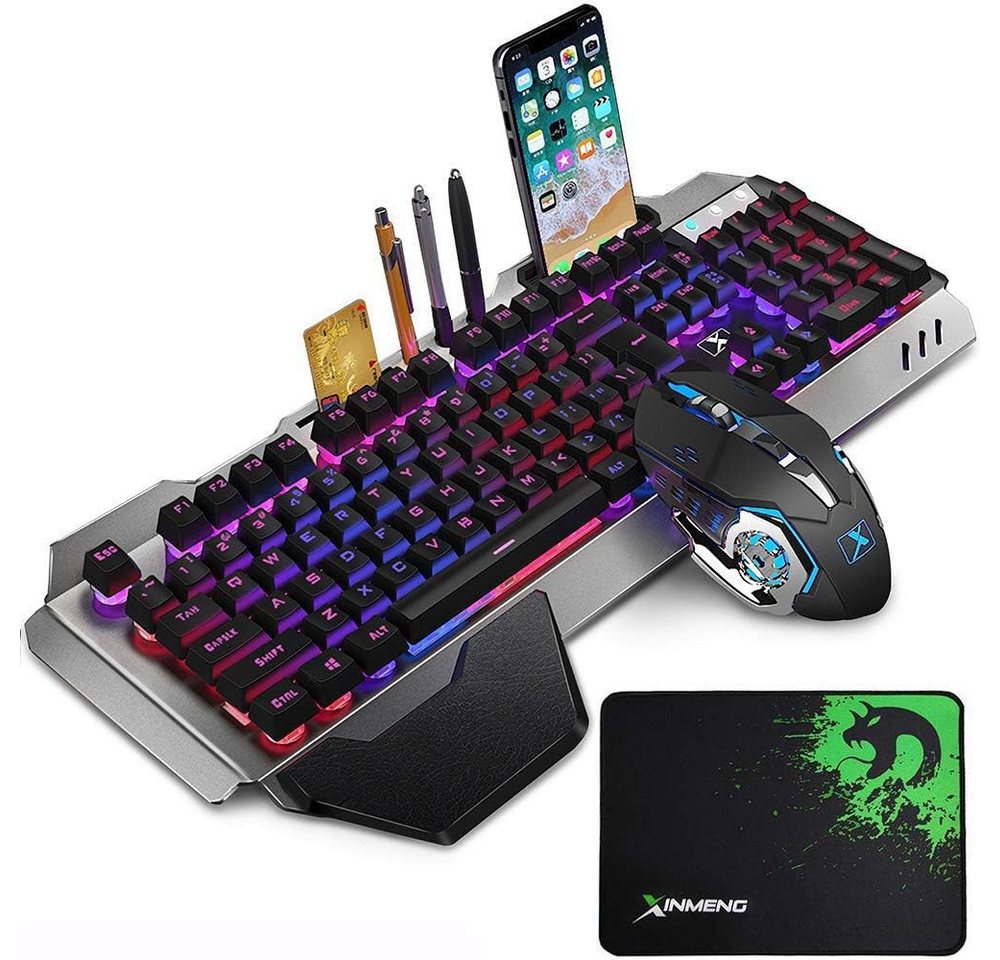 LexonElec Kabelloses 2.4G wiederaufladbare Tastatur- und Maus-Set, 3000mAh Große Kapazität Mechanisches Feel Regenbogen Backlit LexonElec Kabelloses 2.4G wiederaufladbare Tastatur- und Maus-Set, 3000mAh Große Kapazität Mechanisches Feel Regenbogen Backlit von LexonElec