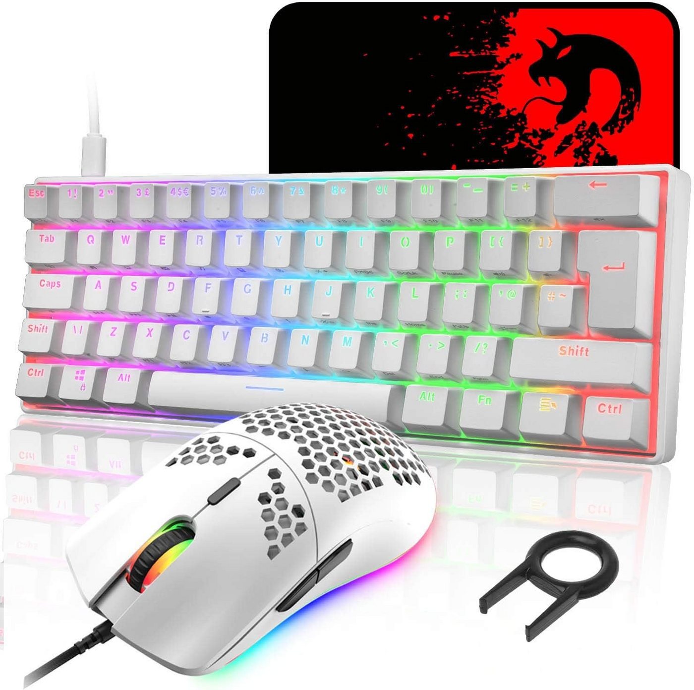 LexonElec RGB-Hintergrundbeleuchtung Tastatur- und Maus-Set, Gaming-Atmosphäre,individuell anpassbar für Personalisiertes Erlebnis von LexonElec