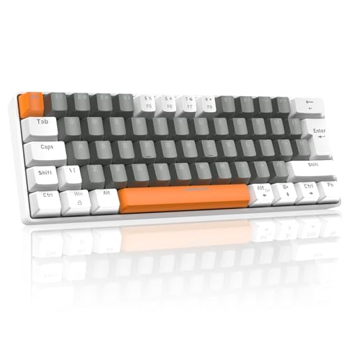 LexonElec T60 UK Layout 60% Mechanische Gaming-Tastatur, Kabelgebunden, Anti-Ghosting, 62 Tasten, Mechanische Rote Schalter mit ABS-Tastenkappen für Computer/Laptop-Bee von LexonElec