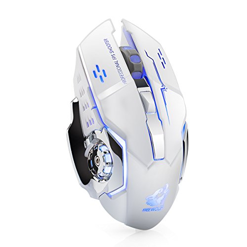 LexonElec Wireless Maus X 8 Wiederaufladbare 2,4 GHz Silent Mute 7 Farben LED Atmen Hintergrundbeleuchtung Tarantula anpassen Optische Ergonomische schnurlose Gaming Maus Gamer Mäuse 6 Tasten von LexonElec