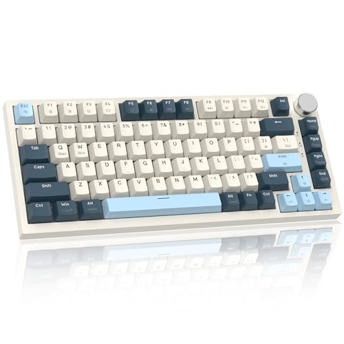 LexonElec x Attack Shark K85 Magnetic Switch Mechanische Tastatur, Rapid-Trigger, Cloud Driver, LIGHTSYNC RGB-Backlit, QWERTY TKL 82 Tasten Wired Gasket 75% Gaming Tastatur mit Knopf für Win/Mac-Blau von LexonElec