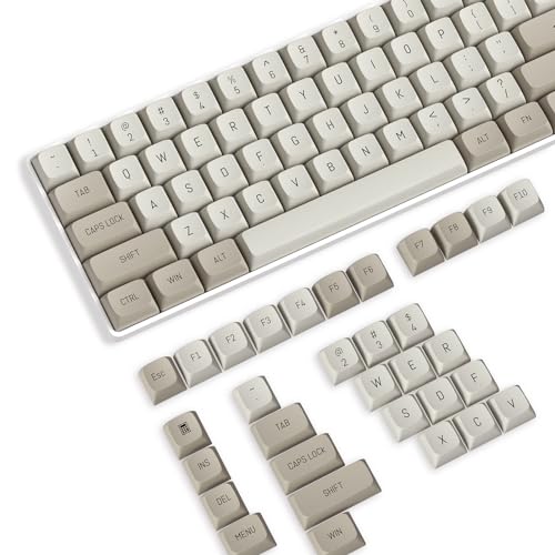PBT Keycaps 110 Tasten, OEM Profil Double-Shot Tastenset für Gaming Tastatur, ANSI-Layout (US), für Mechanische Tastatur Cherry Gateron Kailh MX Schalter, Milchkaffee von LexonElec