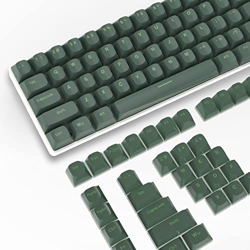 PBT Keycaps 117 Tasten, OEM Profil Double-Shot Tastenset für Gaming Tastatur, ISO/ANSI-Layout (US), für Cherry Gateron Kailh MX Schalter Mechanische Tastatur, Dunkelgrün von LexonElec
