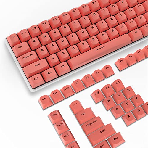 PBT Keycaps 117 Tasten, OEM Profil Double-Shot Tastenset für Gaming Tastatur, ISO/ANSI-Layout (US), für Cherry Gateron Kailh MX Schalter Mechanische Tastatur, Orange Rot von LexonElec
