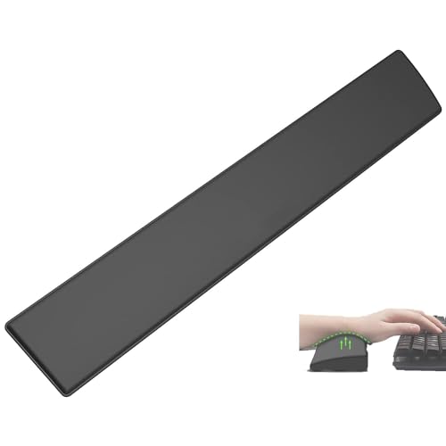Handgelenkauflage Zum Full Size Mechanische Wireless Bluetooth 5.1 Beleuchtet Gaming Tastatur Ergonomisch Memory Foam Faux Leder Wrist Rest Anti Skid Gummi Basis Weich Für Game Office Typing-Schwarz von LexonElec
