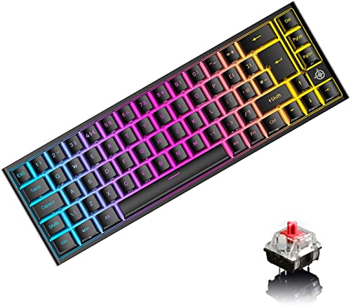 UK Layout 60% Gaming Keyboar RGB Backlit Red Switch Mechanical Keyboard,67 Keys USB C Wire Keyboard Mice 12000 DPI for PC Mac Gamer von LexonElec