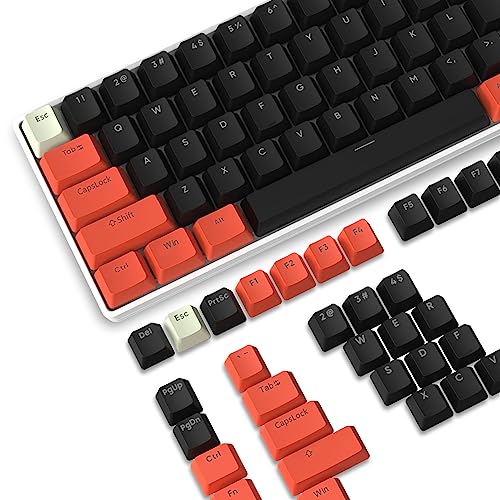 PBT-Tastenkappen,108 Tasten PBT-Double-Shot-Tastenkappen-Set,OEM-Profil,ANSI US-Layout für Mechanische Tastatur,Kompatibel mit MX-Schaltern Cherry/Gateron/Kailh/Akko Schalter,mit Tastenzieher von LexonTech