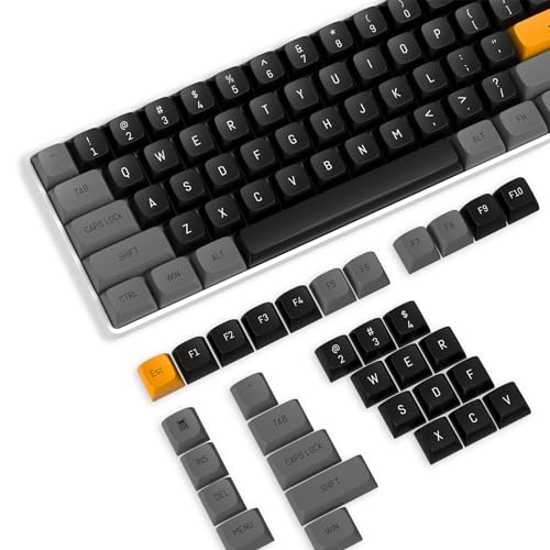 PBT-Tastenkappen,110 Tasten PBT-Double-Shot-Tastenkappen-Set,OEM-Profil,ANSI US-Layout für Mechanische Tastatur,Kompatibel mit MX-Schaltern Cherry/Gateron/Kailh/Akko Schalter,mit Tastenzieher von LexonTech