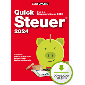 LEXWARE QuickSteuer 2024 (für das Steuerjahr 2023) Software Vollversion (Download-Link) von Lexware