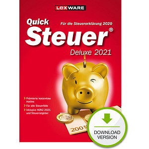 LEXWARE QuickSteuer Deluxe 2021 (für das Steuerjahr 2020) Software Vollversion (Download-Link) von Lexware