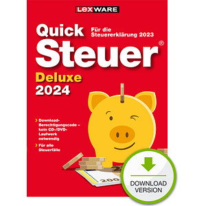 LEXWARE QuickSteuer Deluxe 2024 (für das Steuerjahr 2023) Software Vollversion (Download-Link) von Lexware