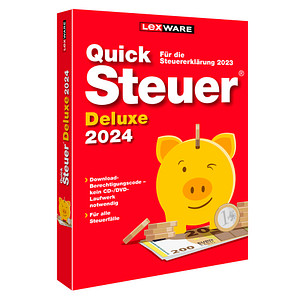 LEXWARE QuickSteuer Deluxe 2024 (für das Steuerjahr 2023) Software Vollversion (PKC) von Lexware