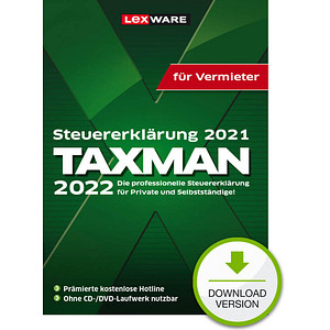 LEXWARE TAXMAN Vermieter 2022 (für das Steuerjahr 2021) Software Vollversion (Download-Link) von Lexware