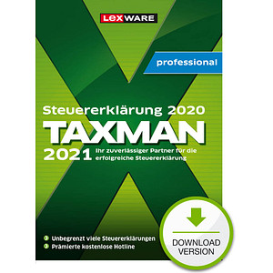LEXWARE TAXMAN professional 2021 (für das Steuerjahr 2020) Software Vollversion (Download-Link) von Lexware