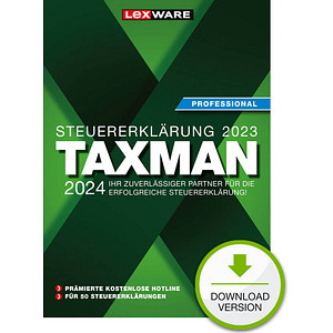 LEXWARE TAXMAN professional 2024 (für das Steuerjahr 2023) Software Vollversion (Download-Link) von Lexware