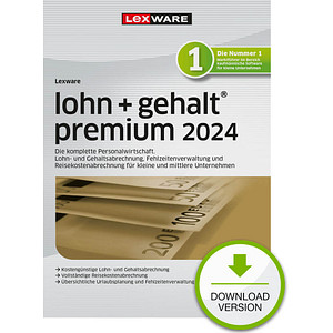 LEXWARE lohn+gehalt premium 2024 Software Vollversion (Download-Link) von Lexware