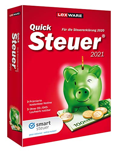 Lexware QuickSteuer 2021 für das Steuerjahr 2020|Minibox|Einfache und schnelle Steuererklärungs-Software für Arbeitnehmer, Familien, Vermieter, Studenten und Rentner|Standard|1|1 Jahr|PC|Disc von Lexware