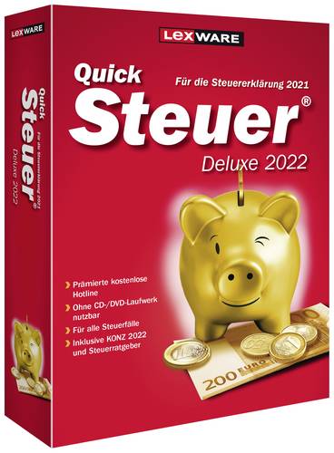 Lexware QuickSteuer Deluxe 2022 Jahreslizenz, 1 Lizenz Windows Steuer-Software von Lexware