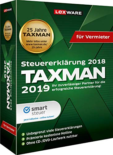 Lexware Taxman 2019 für das Steuerjahr 2018|Minibox|Übersichtliche Steuererklärungs-Software für Vermieter von Lexware