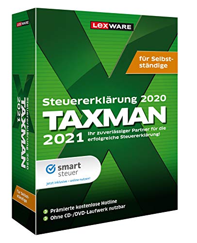 Lexware Taxman 2021 für das Steuerjahr 2020|Minibox|Übersichtliche Steuererklärungs-Software für Selbstständige, Gründer und Unternehmer|Standard|1|1 Jahr|PC|Disc von Lexware
