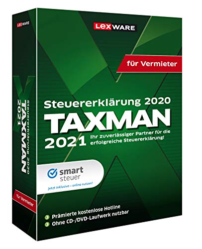 Lexware Taxman 2021 für das Steuerjahr 2020|Minibox|Übersichtliche Steuererklärungs-Software für Vermieter|Standard|1|1 Jahr|PC|Disc von Lexware